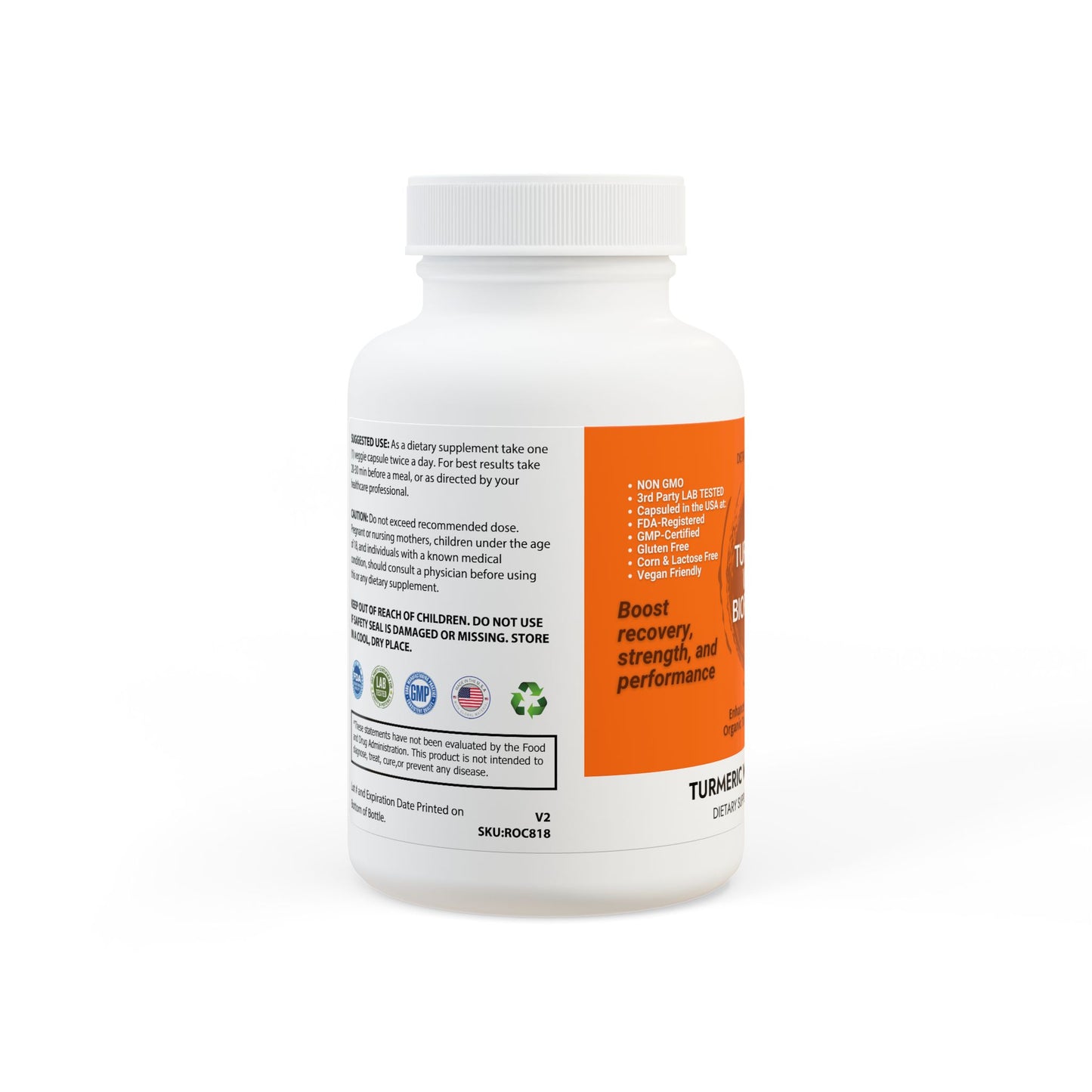 Turmeric with BioPerine® (Black Pepper Fruit Extract) Supplement (60 Capsules)