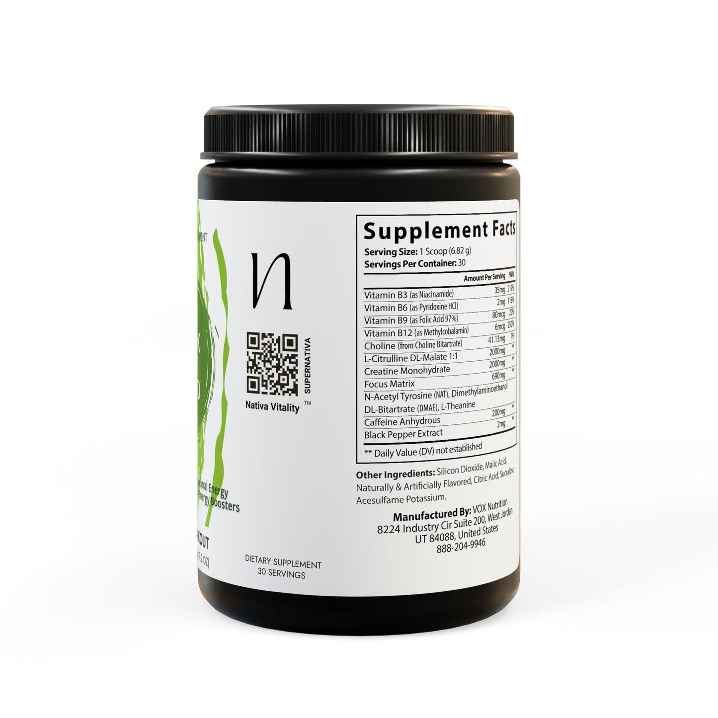 Pre-Workout Supplement, Fruit Punch (204g, 7.1oz)