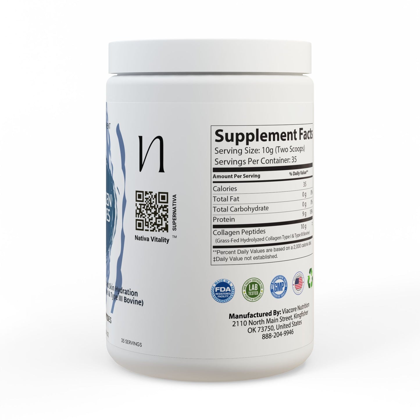 Collagen Peptides Type I & III Supplement (350g, 12.3oz)