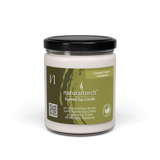 Scented Soy Candle - Coconut Cream + Cardamom, 9oz