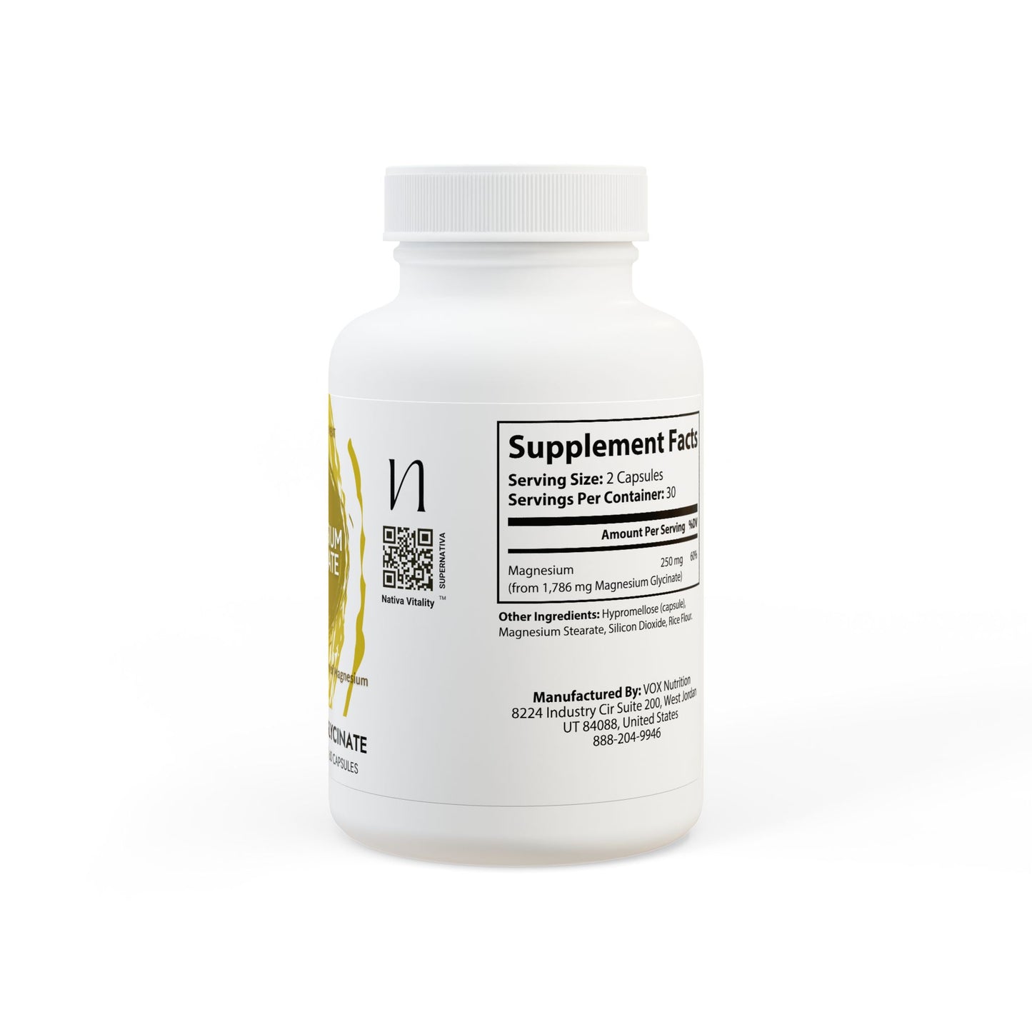 Magnesium Glycinate Supplement (60 Capsules)