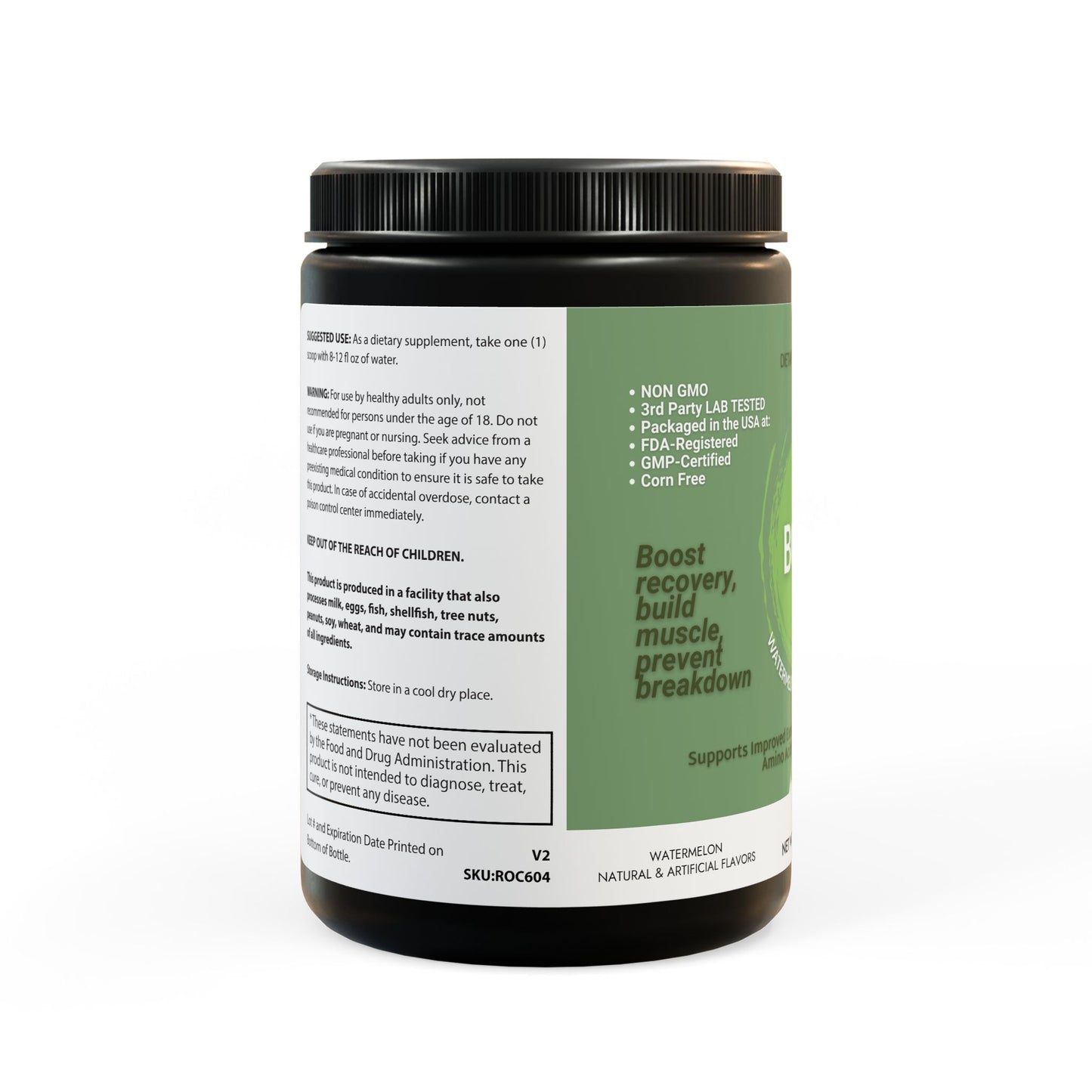 BCAA Supplement, Watermelon (325g, 11.46oz, 45 servings)