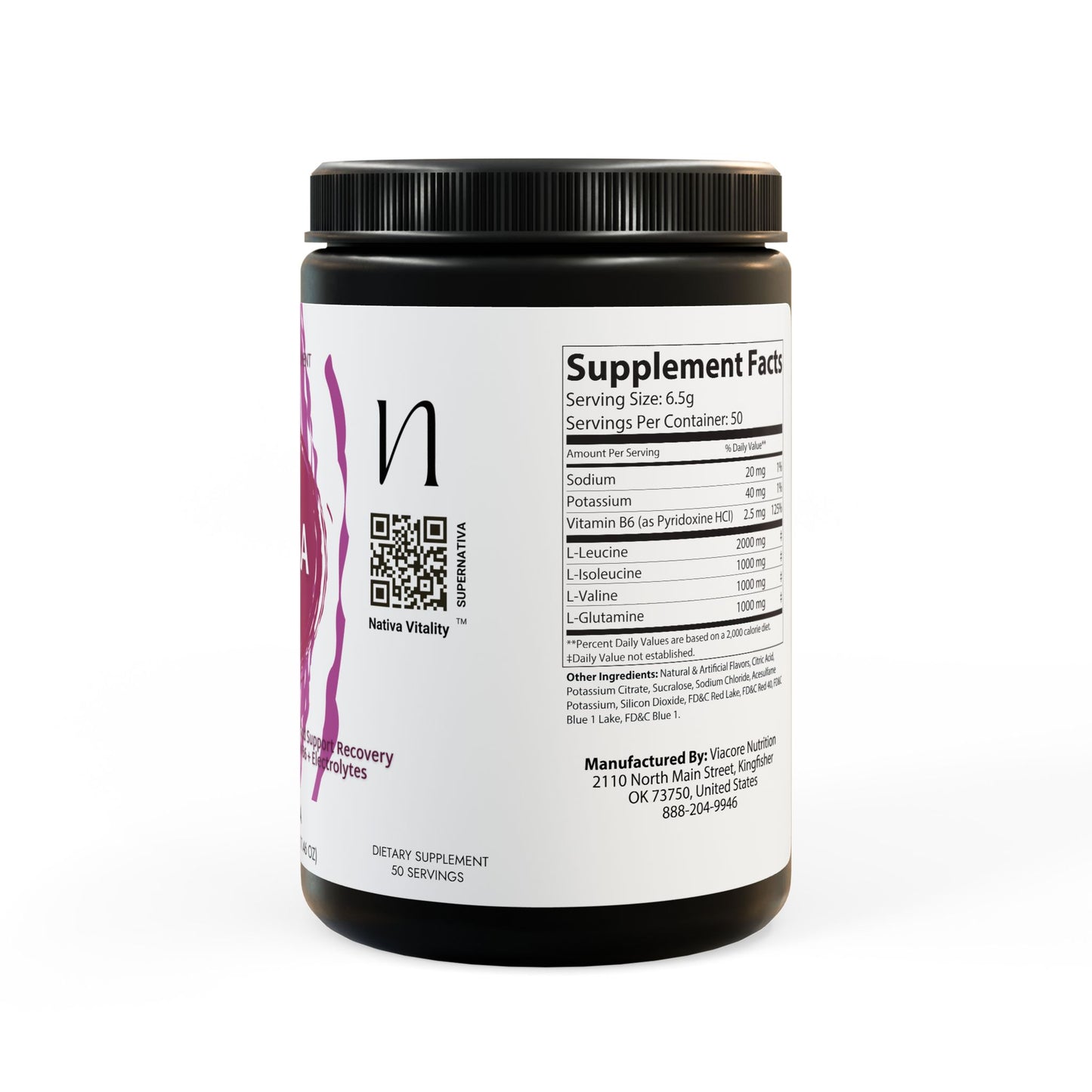 BCAA Supplement, Grape (325g, 11.46oz, 50 servings)