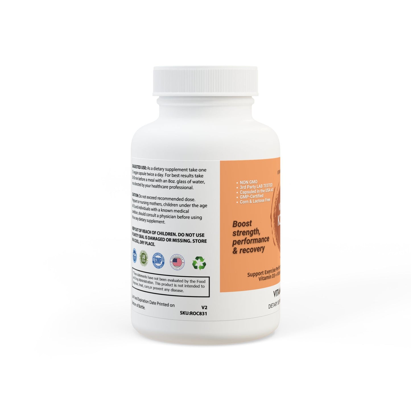 Vitamin K2 + D3 Supplement (60 Capsules)