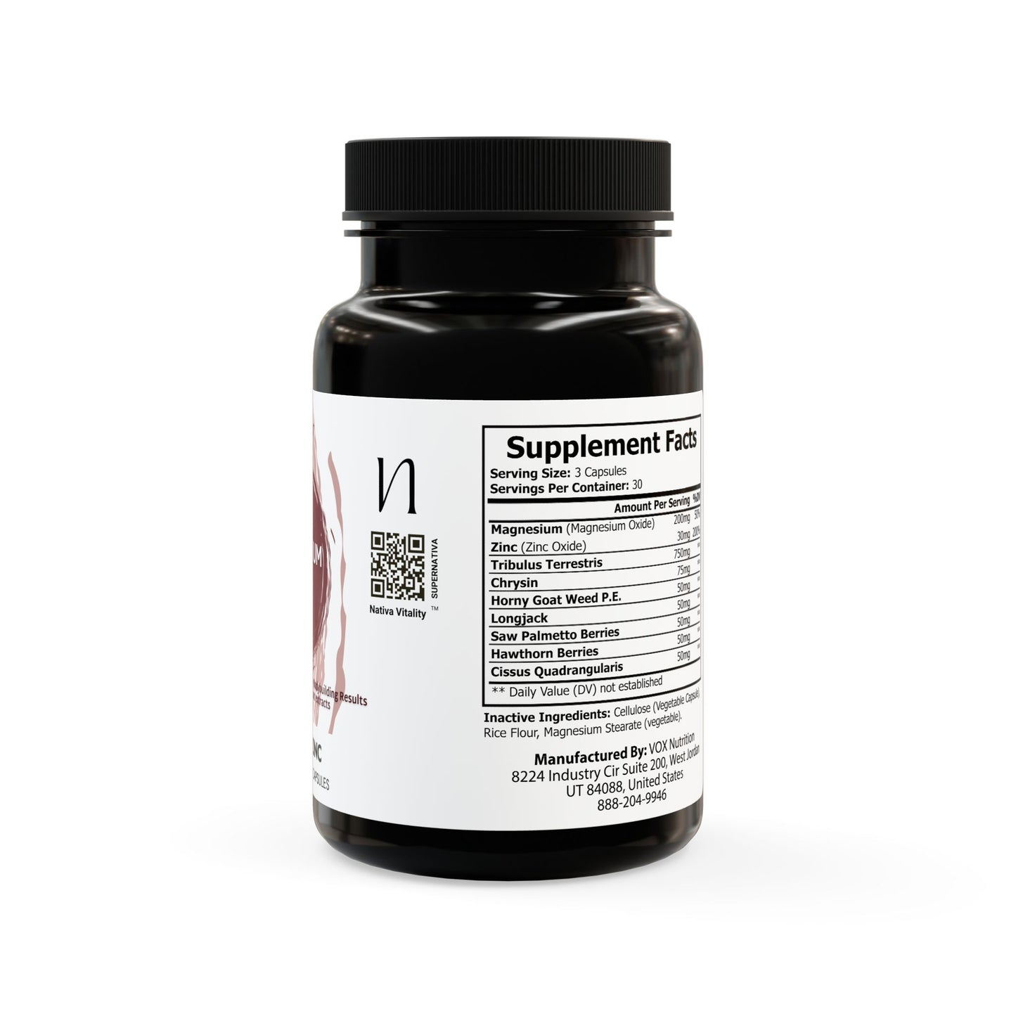 Magnesium Zinc Supplement (90 Capsules)