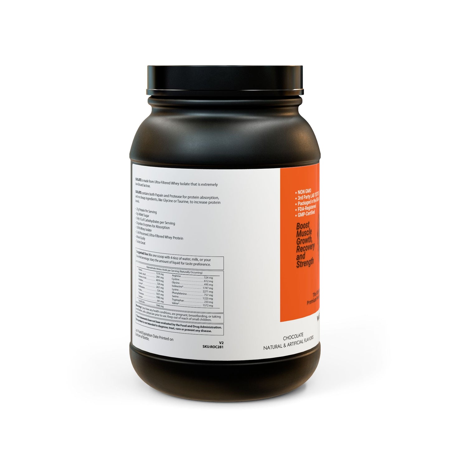Whey Isolate Protein Supplement (907g, 2lb)