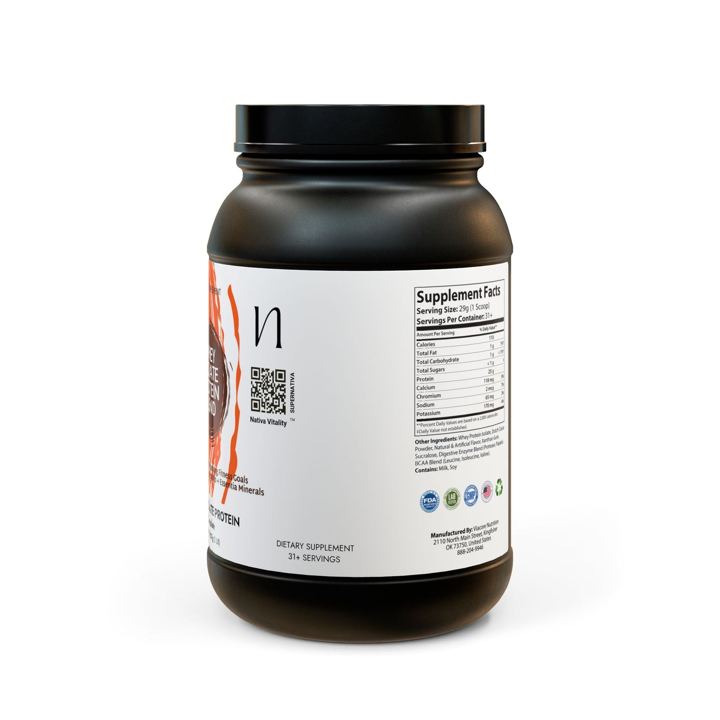 Whey Isolate Protein Supplement (907g, 2lb)