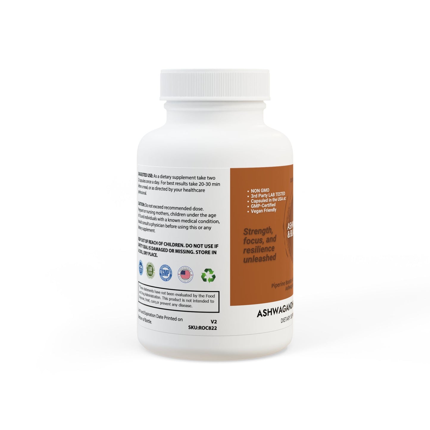 Ashwagandha and Black Pepper Supplement (60 capsules)